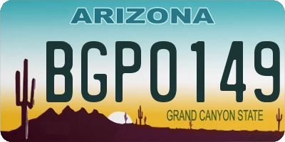 AZ license plate BGP0149