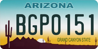 AZ license plate BGP0151