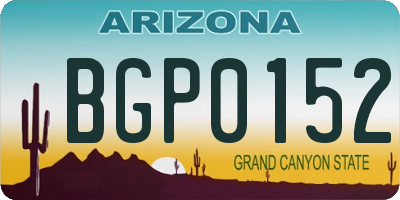 AZ license plate BGP0152
