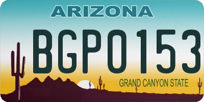AZ license plate BGP0153