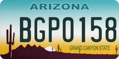 AZ license plate BGP0158