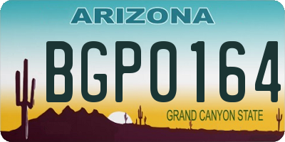 AZ license plate BGP0164