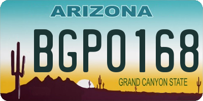 AZ license plate BGP0168