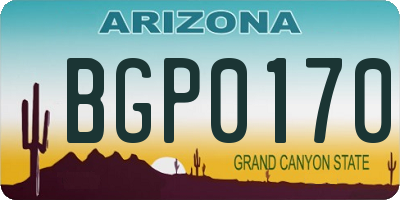 AZ license plate BGP0170
