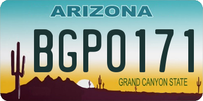 AZ license plate BGP0171