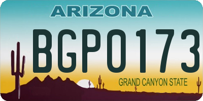 AZ license plate BGP0173