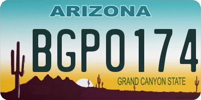 AZ license plate BGP0174