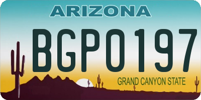AZ license plate BGP0197