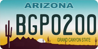 AZ license plate BGP0200
