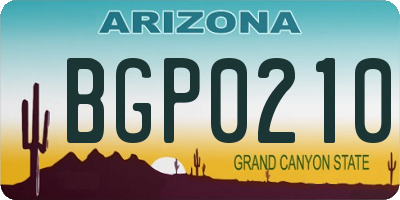 AZ license plate BGP0210