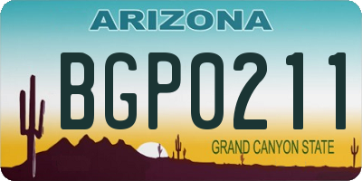 AZ license plate BGP0211