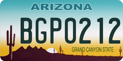 AZ license plate BGP0212