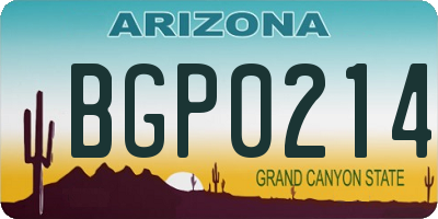 AZ license plate BGP0214