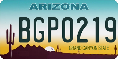 AZ license plate BGP0219