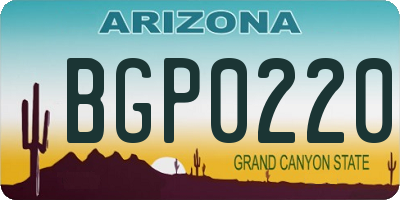 AZ license plate BGP0220