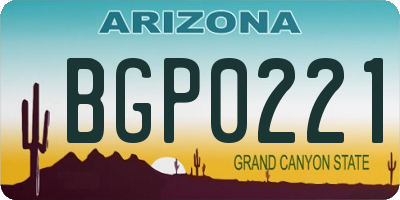 AZ license plate BGP0221