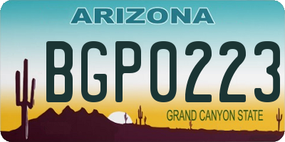 AZ license plate BGP0223