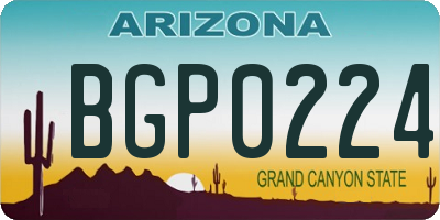 AZ license plate BGP0224