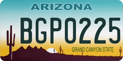 AZ license plate BGP0225