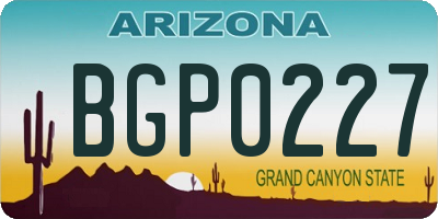 AZ license plate BGP0227