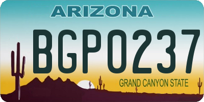 AZ license plate BGP0237