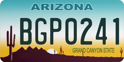 AZ license plate BGP0241