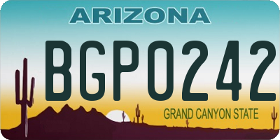 AZ license plate BGP0242