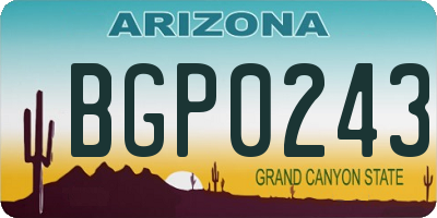 AZ license plate BGP0243