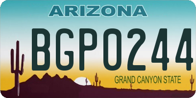 AZ license plate BGP0244