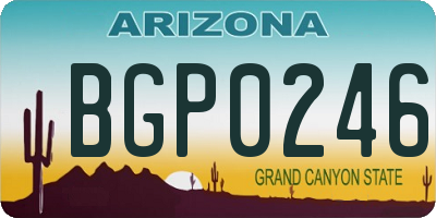 AZ license plate BGP0246
