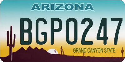 AZ license plate BGP0247