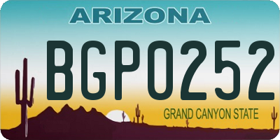 AZ license plate BGP0252