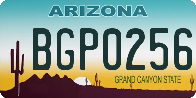 AZ license plate BGP0256
