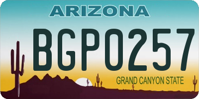 AZ license plate BGP0257