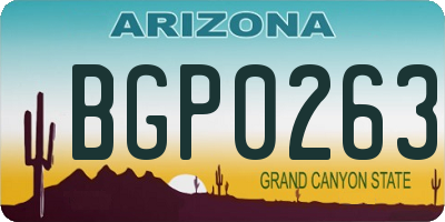 AZ license plate BGP0263