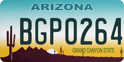 AZ license plate BGP0264