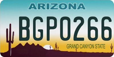 AZ license plate BGP0266