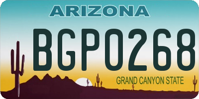AZ license plate BGP0268