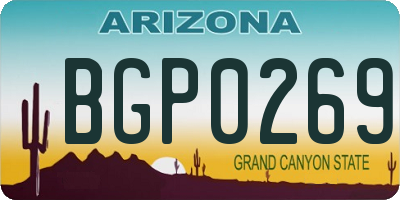 AZ license plate BGP0269