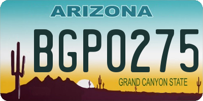 AZ license plate BGP0275