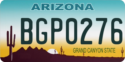 AZ license plate BGP0276