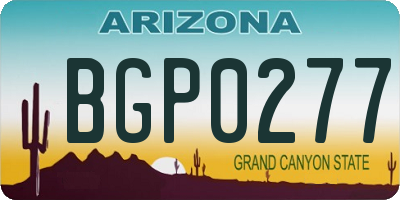 AZ license plate BGP0277