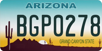 AZ license plate BGP0278