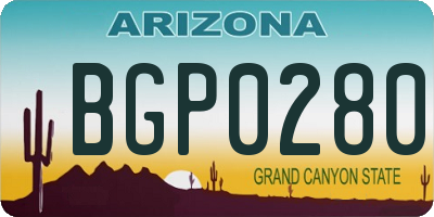 AZ license plate BGP0280