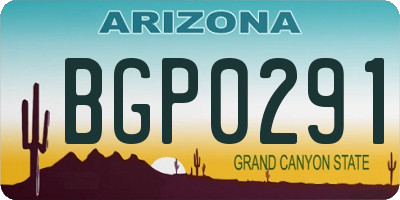 AZ license plate BGP0291