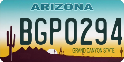 AZ license plate BGP0294