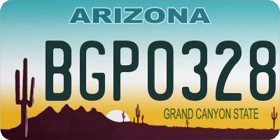 AZ license plate BGP0328