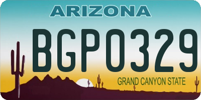 AZ license plate BGP0329