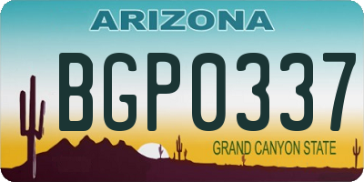 AZ license plate BGP0337