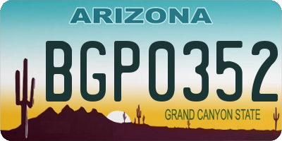 AZ license plate BGP0352